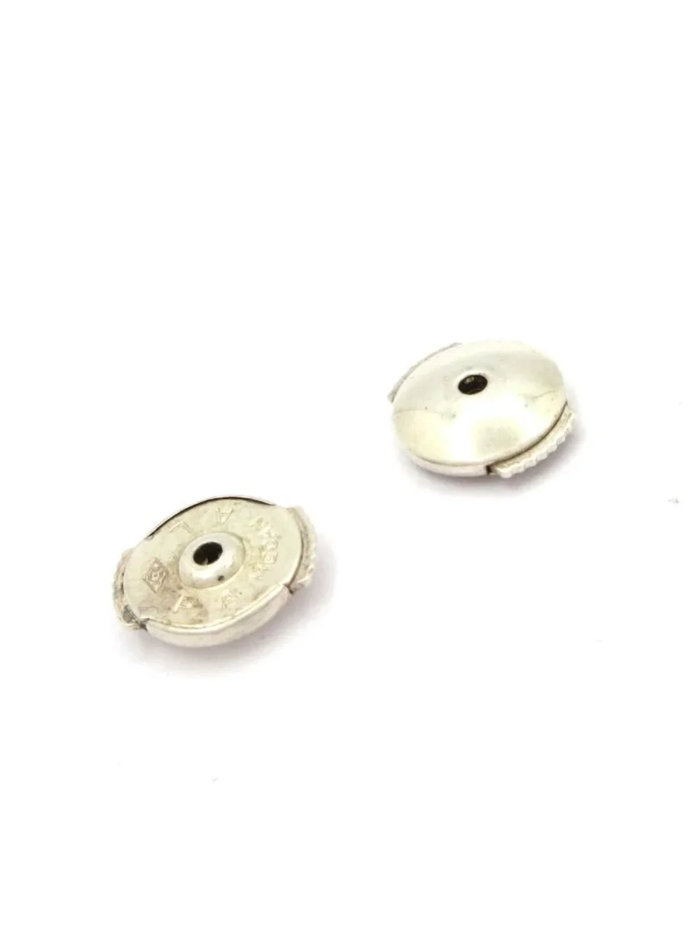 Hermes Earrings Silver External Back